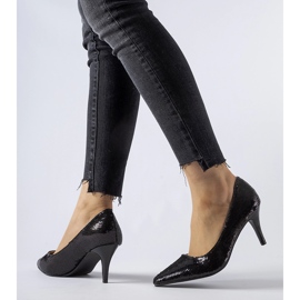 Svarta paljetter Ernesto högklackade pumps 2