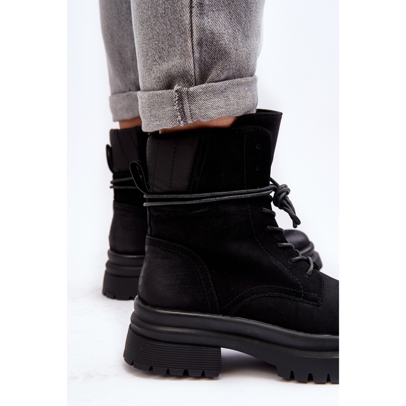 Trapper ankelstövlar för kvinnor på en tjock sula, svart Narelona 2