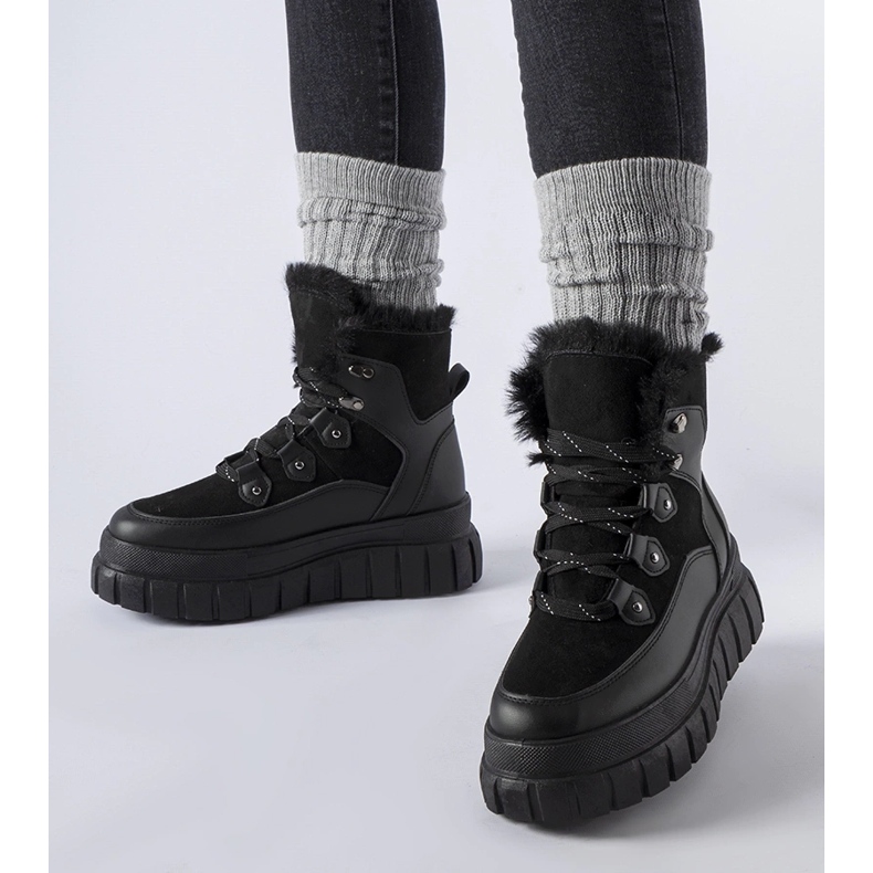 Svarta ankelboots med massiv Cervantes-sula 1