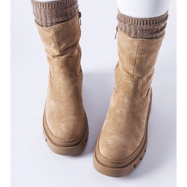 Bruna isolerade ankelboots med massiv Umber-plattform 2