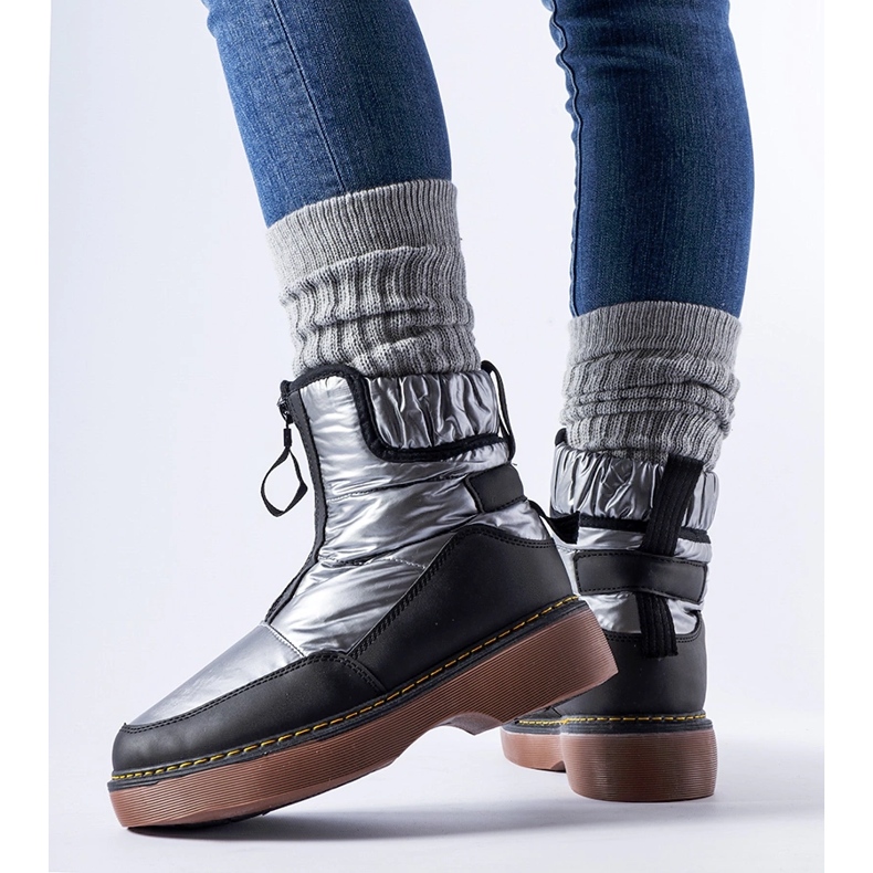 Grå Callisto-isolerade snöstövlar med dragkedja 1