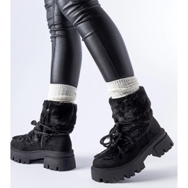 Svarta ankelboots med dekorativ päls från Frediano 1