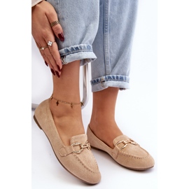 Beige Ghana Loafers för kvinnor med dekoration 1