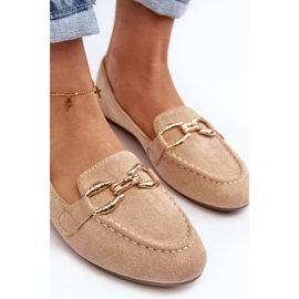 Beige Ghana Loafers för kvinnor med dekoration 2