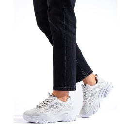 Shelovet damsneakers på en tjock sula, grå 1