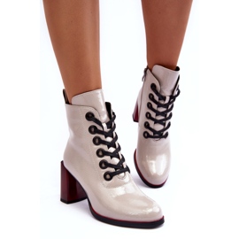 Patentsko med snörning S.Barski MR870-15 Ljusgrå 4