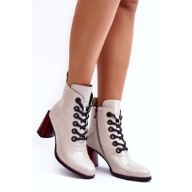 Patentsko med snörning S.Barski MR870-15 Ljusgrå 5