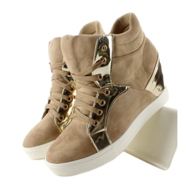 AT-0593-L Khaki sneakers i mocka brun gul 2