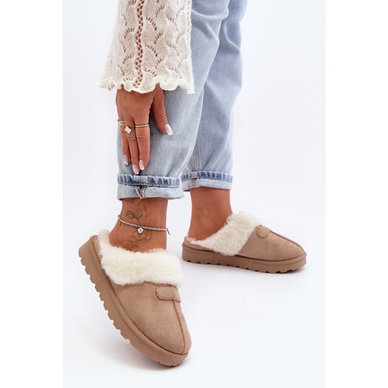 Snöskor för kvinnor med fårskinn Beige Villene 2