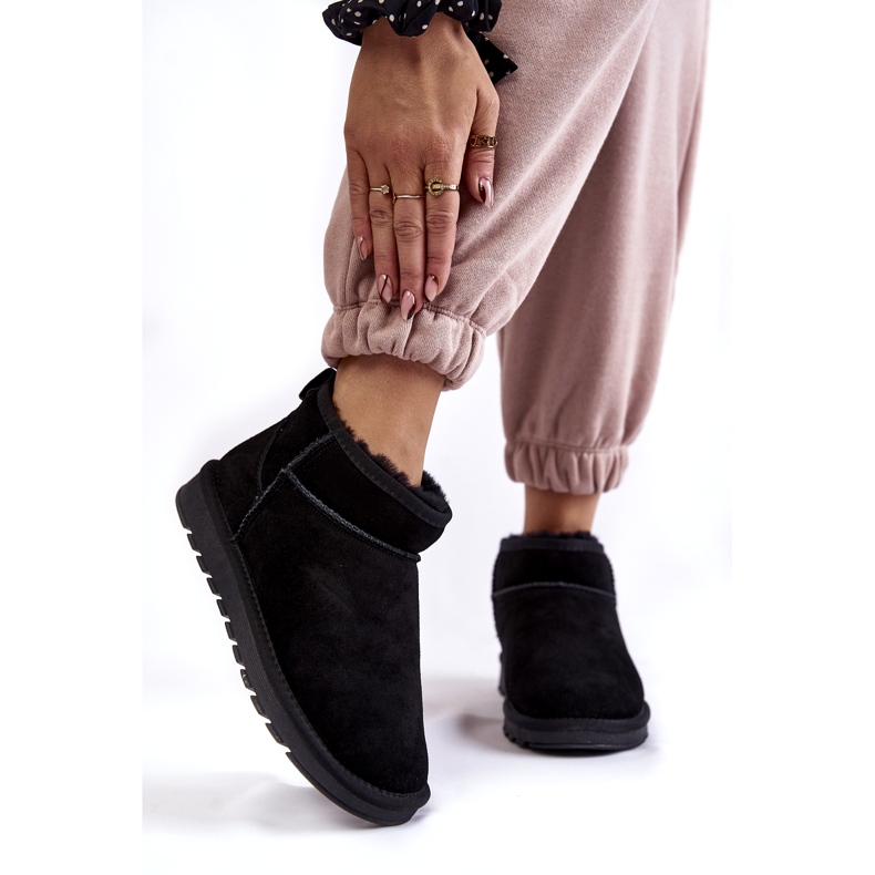 Kvinnors mocka lågisolerade snöstövlar svart 1