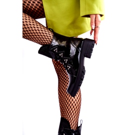 S.Barski Kvinnors lackerade isolerade stövlar med svarta strassar 2