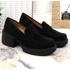 Filippo W DP4685/23 högklackade mockasiner i läder svart 2