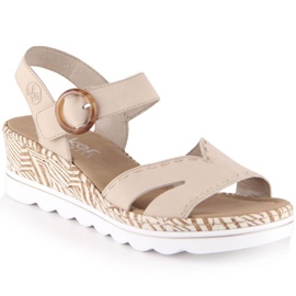 Bekväma kilsandaler Rieker W RKR595, beige 1