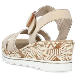 Bekväma kilsandaler Rieker W RKR595, beige 2