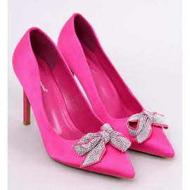 Satinnålar med rosett Trini Fuchsia rosa 1