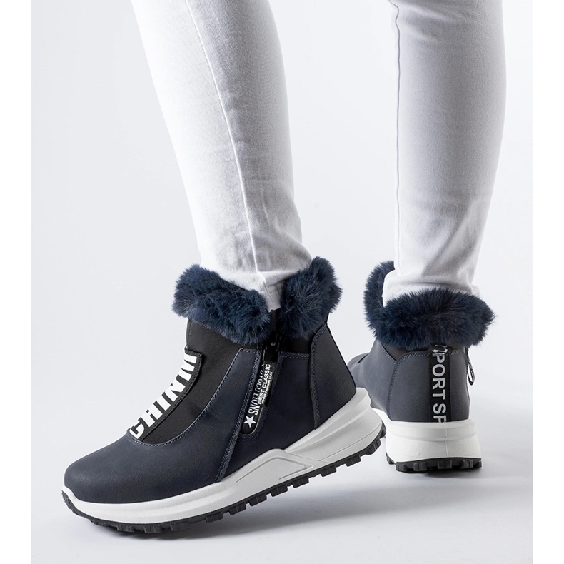 Marinblå isolerade Oneglia high-top sneakers 1