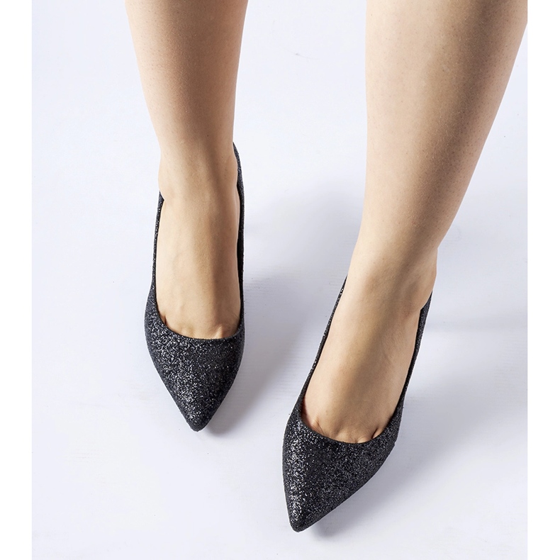 Svarta glittriga Schaumburg-stiletter 1