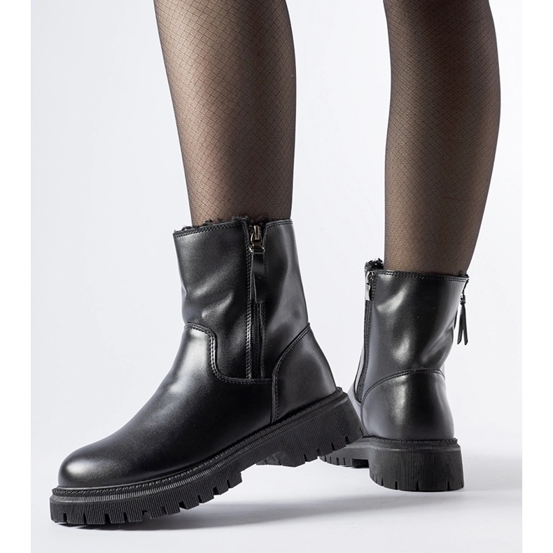 Svarta isolerade stövlar med två Papig-dragkedjor 1