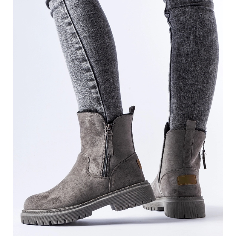 Grå isolerade klassiska Tesoriero ankelboots 1