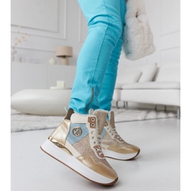 Deleon guldisolerade sneakers med glitter gyllene 2