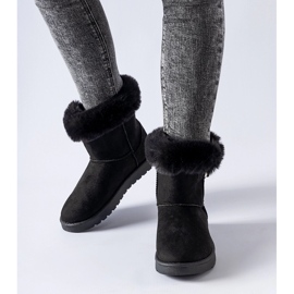 Svarta Borgorato snöstövlar fodrade med päls 1