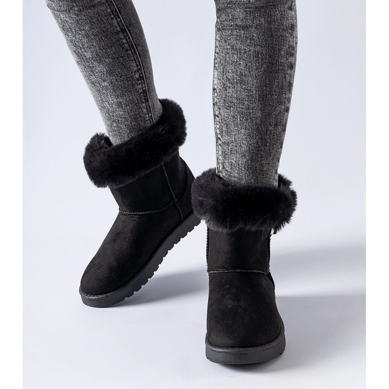 Svarta Borgorato snöstövlar fodrade med päls 1