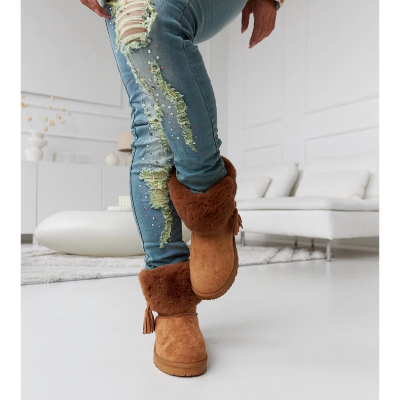 Bruna Geradino snöstövlar fodrade med päls 1