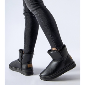 Svarta isolerade Kaufman snöstövlar i ekoläder 1