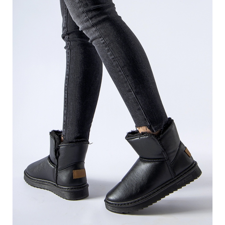 Svarta isolerade Kaufman snöstövlar i ekoläder 1