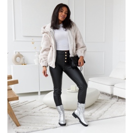 Silverisolerade ankelboots med Malvaro-quiltning silver- 2