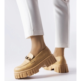 Beige Frisco plattform loafers 1