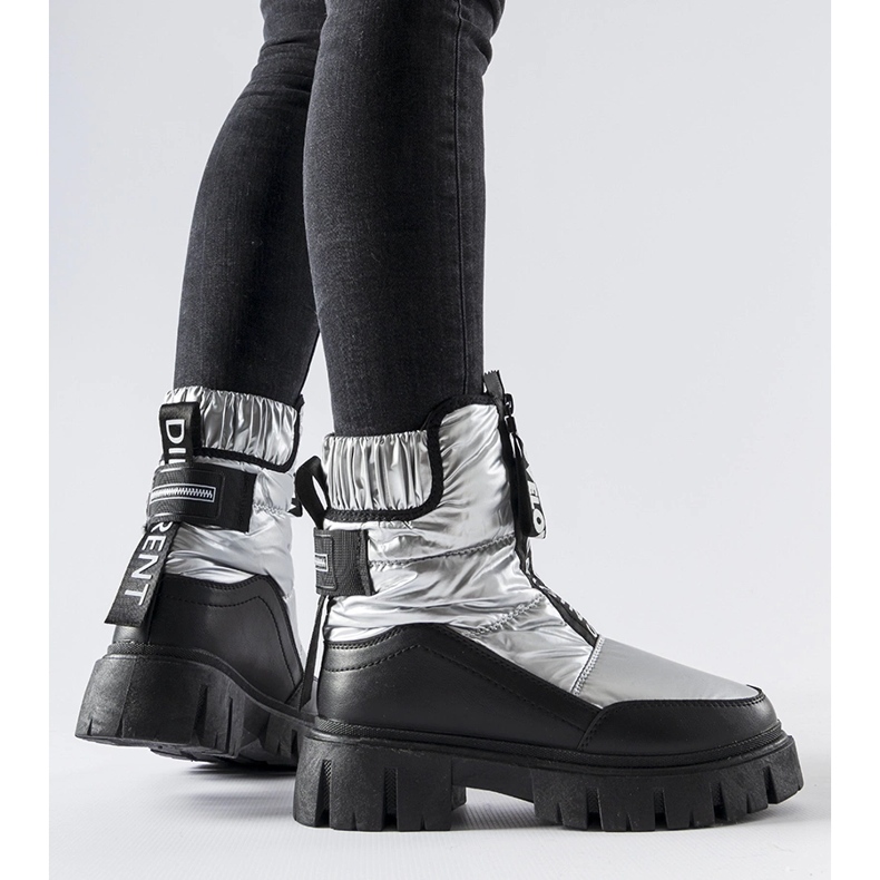 Moorhead silver och svart isolerade snöstövlar 1