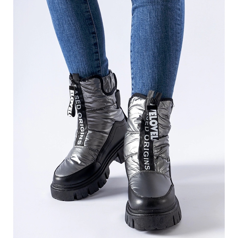 Grafit och svart isolerade Moorhead snöstövlar grå 1