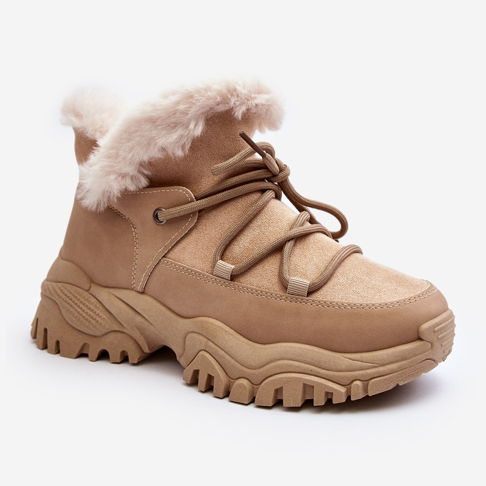 Trapperboots för kvinnor med päls, Beige Cresandi 1
