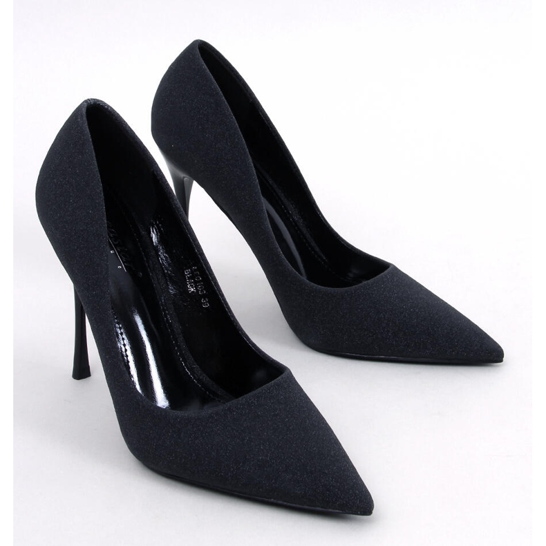 Glänsande höga klackar med Diamoi Black-partiklar svart 1