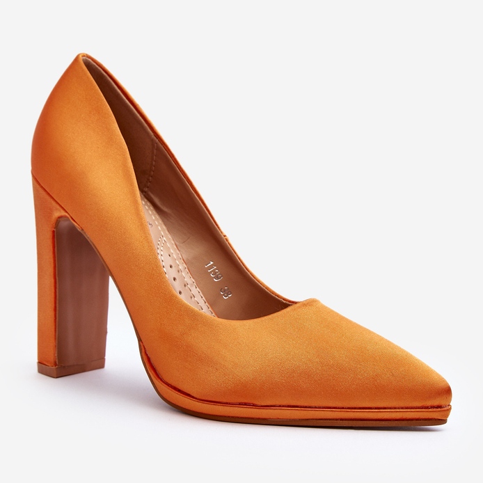 Orange Piatti pumps med hög klack 1