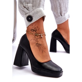 Pumps på massiva klackar Svart 4