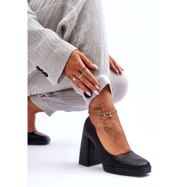 Pumps på massiva klackar Svart 3