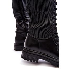 Super Mode Lace-up Boots Over The Knee Boots Svart Idandrou 4