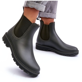 Kvinnors slip -gröna matt galoshes 4