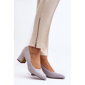 Gråa Stelloria pumps med hög klack 2