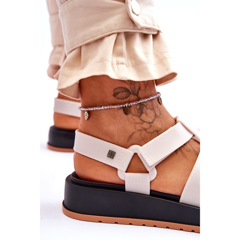 ZAXY Veganska kardborresandaler för kvinnor JJ285015 Ljusbeige 3