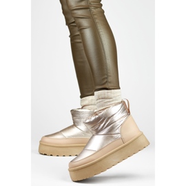 Vintersnöskor för kvinnor med plattform beige 1