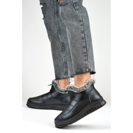 Bekväma korta snökängor, vinterkängor med päls svart 1