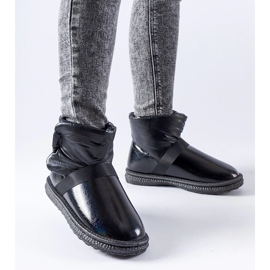 Svarta blanka Delaune korta snöstövlar 1