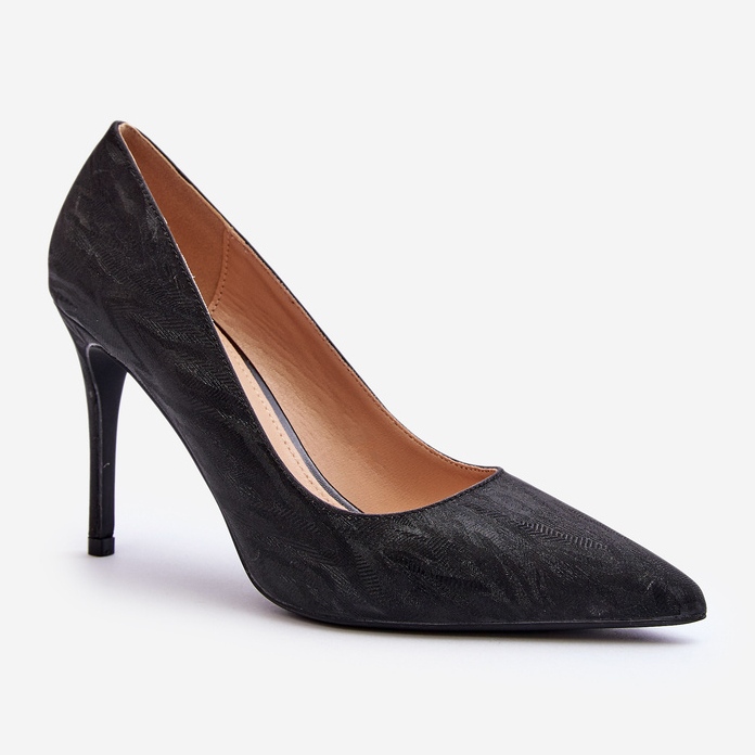 Svarta Klonisa högklackade skor dekorerade med glitter 1