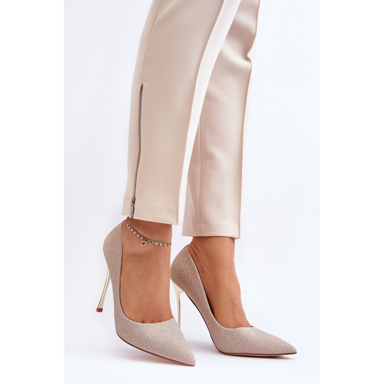 Tiberon's Gold Glitter High Heels gyllene 2