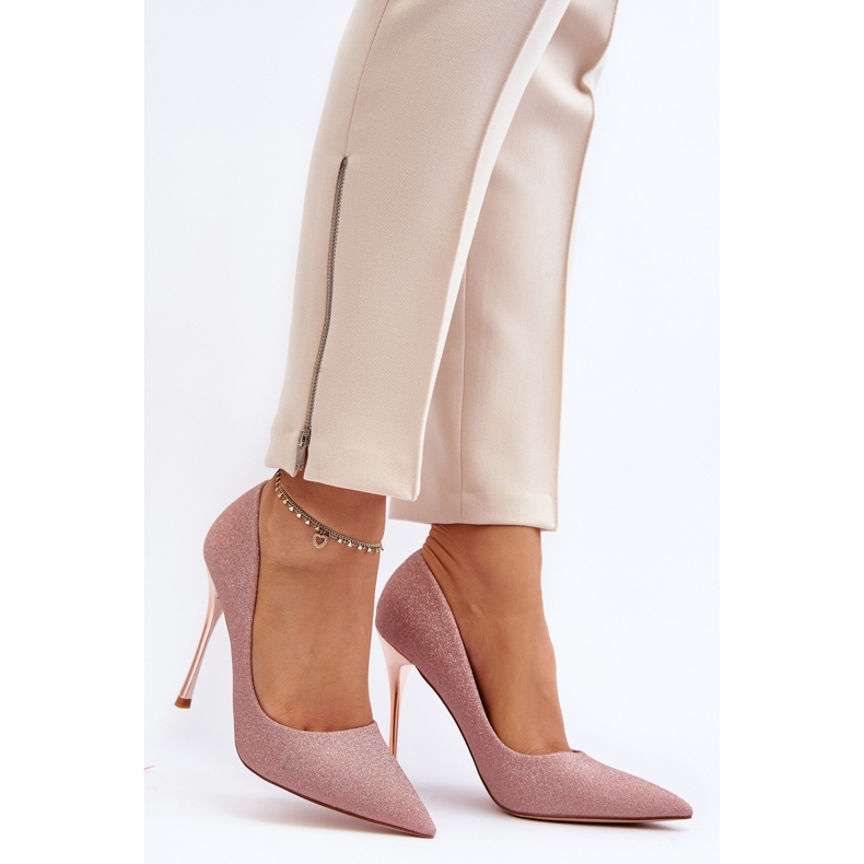 Tiberons glittriga Champagne-stiletter rosa 2