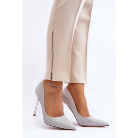 Tiberons Glitter Silver High Heels silver- 2