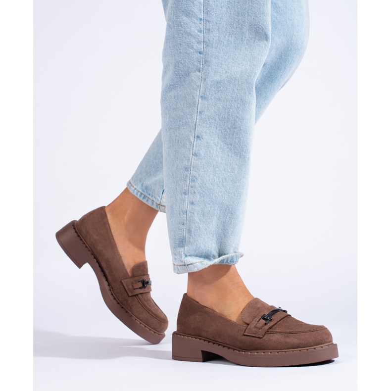 W. Potocki Potocki dam loafers på en brun plattform 2